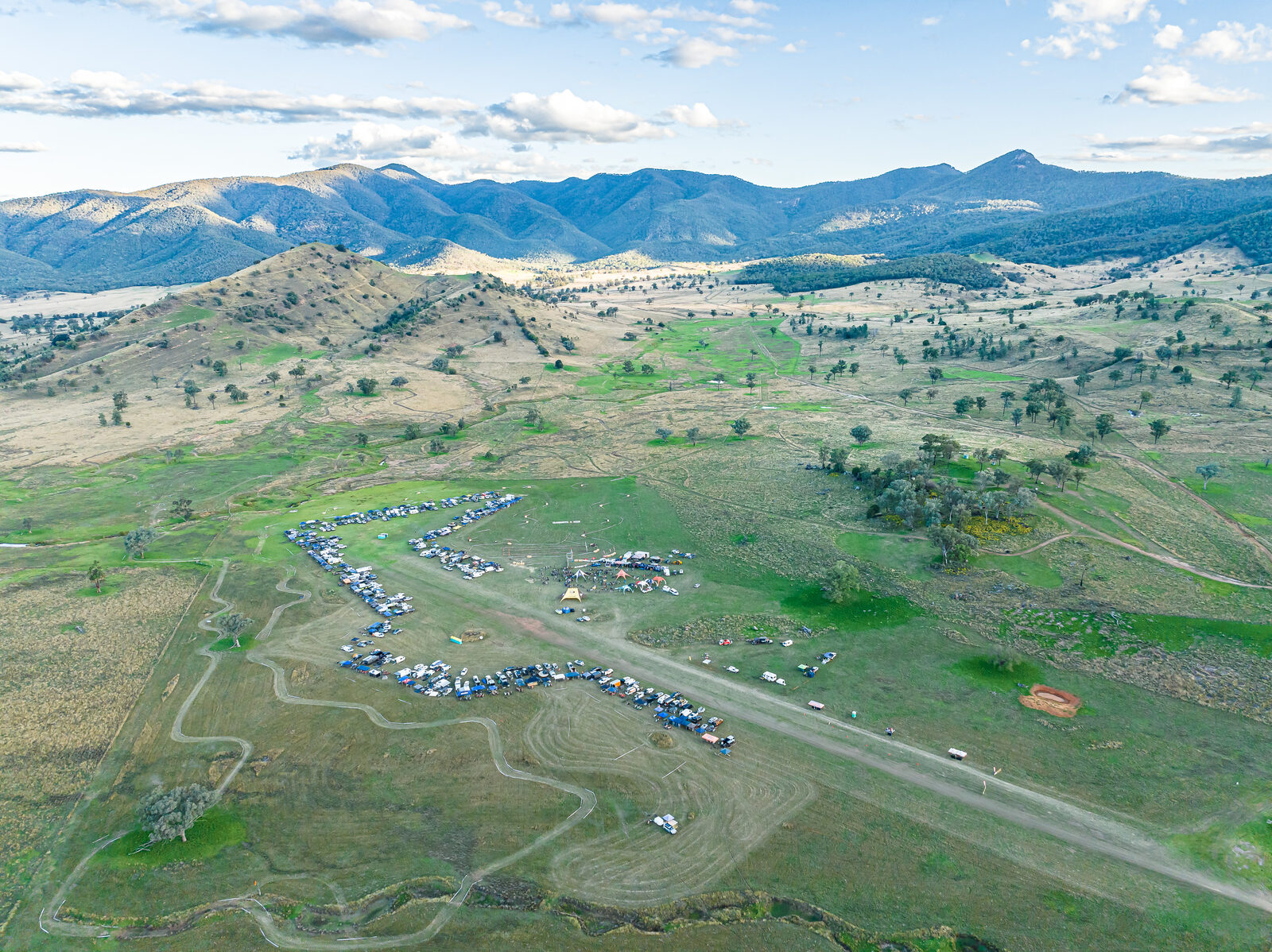 Sunrise aerial of the event