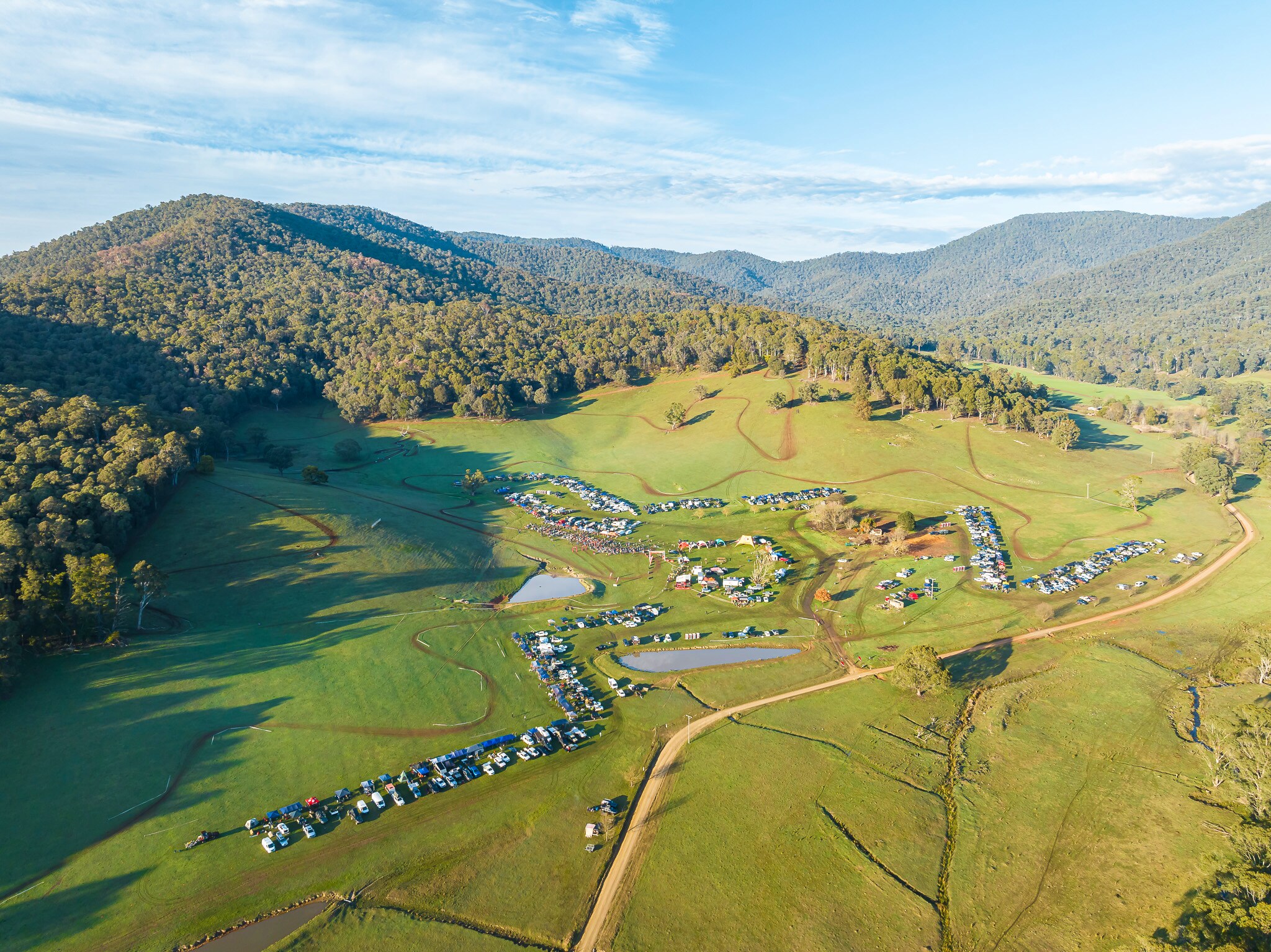 Aerial of the event valley