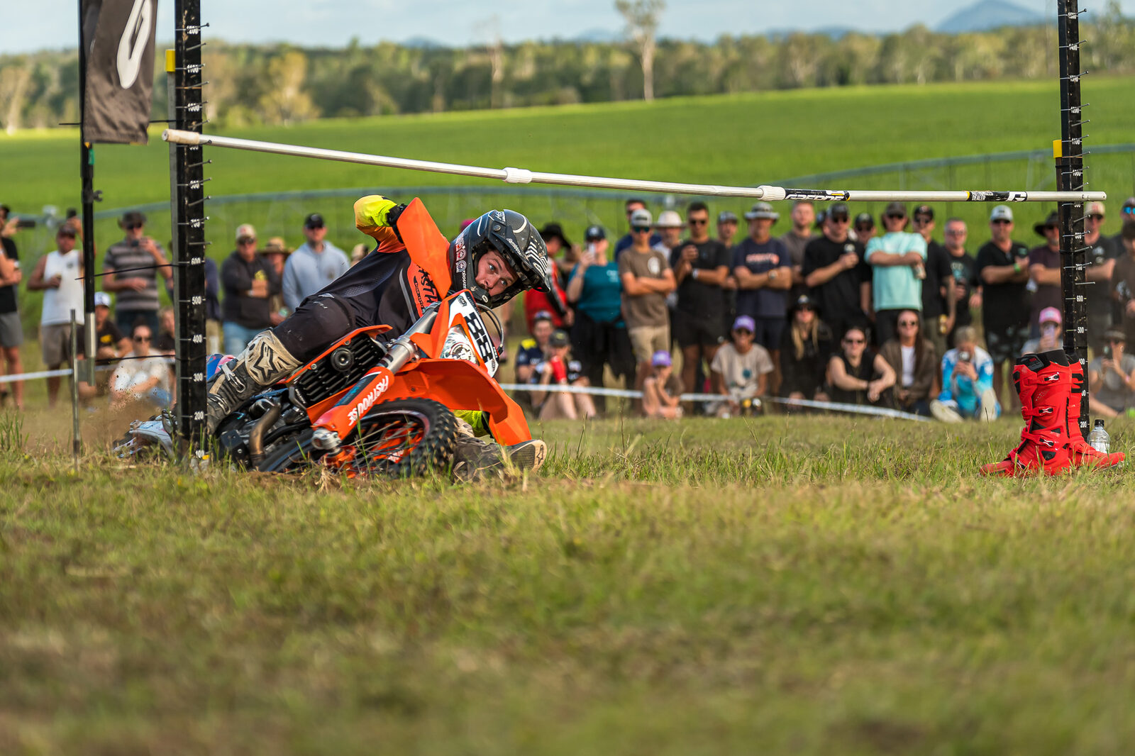 Rider passing the crowd